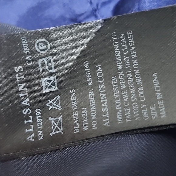 All Saints Blaze Dress Asymmetrical sleeveless black Satin dress Size 0 - Picture 10 of 10